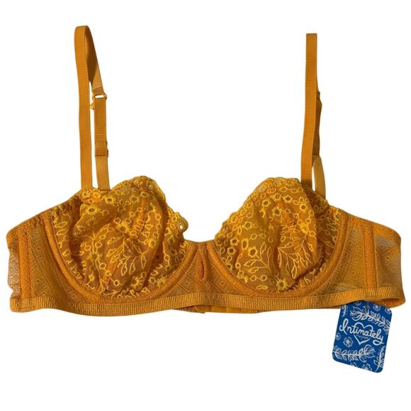 NWT Free People Intimately St. Tropez Underwire Balconette Bra Yellow 34A - Picture 4 of 8